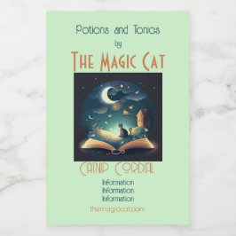 Creëer Uw eigen mystieke Black Cat & Grimoire Wijn Etiket