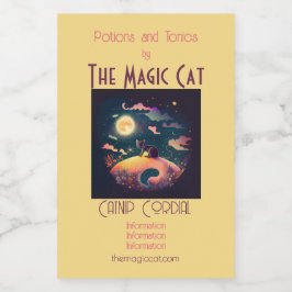 Creëer Uw eigen mystieke Black Cat Landscape Wijn Etiket