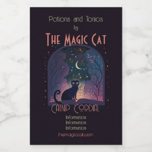 Creëer Uw eigen mystieke Black Cat Magic Window Wijn Etiket