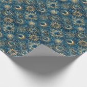 Creëer Uw eigen Mystieke Blauw & Goud Celestial Cadeaupapier (Hoek)