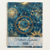 Creëer Uw eigen Mystieke Blauw & Goud Celestial Planner (Voorkant)