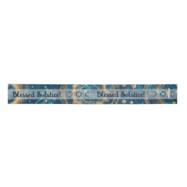 Creëer Uw eigen Mystieke Blauw & Goud Celestial Satijnen Lint