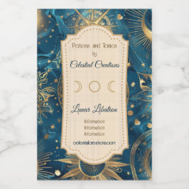 Creëer Uw eigen Mystieke Blauw & Goud Celestial Wijn Etiket