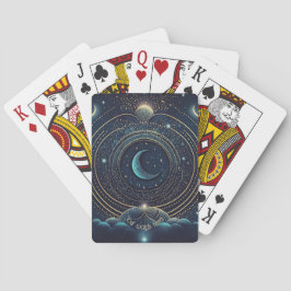 Creëer Uw eigen Mystieke Blauwe & Gouden Maan Pokerkaarten