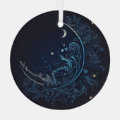 Creëer Uw eigen mystieke Blauwe Maan Glas Ornament (Achterkant)