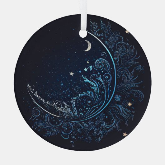 Creëer Uw eigen mystieke Blauwe Maan Glas Ornament (Achterkant)