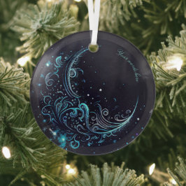 Creëer Uw eigen mystieke Blauwe & Zilveren Maan Glas Ornament