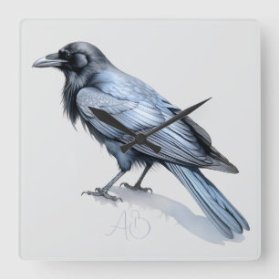 Creëer Uw eigen mystieke Blue Raven Vierkante Klok