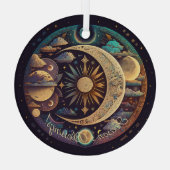 Creëer Uw eigen mystieke Halve Maan & Planeten Glas Ornament (Achterkant)