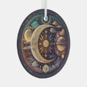 Creëer Uw eigen mystieke Halve Maan & Planeten Glas Ornament (Voorkant Rechts)