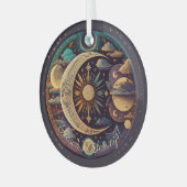 Creëer Uw eigen mystieke Halve Maan & Planeten Glas Ornament (Voorkant links)