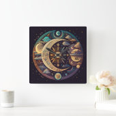 Creëer Uw eigen mystieke Halve Maan & Planeten Vierkante Klok (Huis)