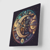 Creëer Uw eigen mystieke Halve Maan & Planeten Vierkante Klok (Hoek)