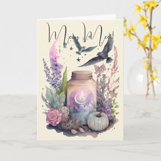 Creëer Uw eigen mystieke herfst Kaart (Gele Bloem)