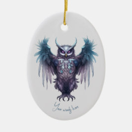 Creëer Uw eigen mystieke Paarse Uil Keramisch Ornament