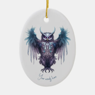 Creëer Uw eigen mystieke Paarse Uil Keramisch Ornament