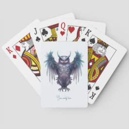 Creëer Uw eigen mystieke Paarse Uil Pokerkaarten