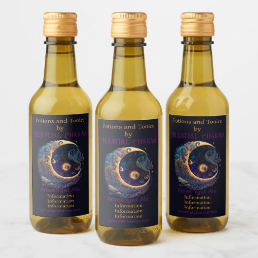 Creëer Uw eigen mystieke Zeemeermin Moon Wijn Etiket (Flessen)