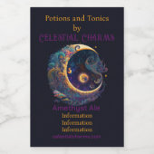 Creëer Uw eigen mystieke Zeemeermin Moon Wijn Etiket (Enkel label)