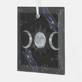 Creëer Uw eigen mystieke zilveren drievoudige Moon Glas Ornament (Voorkant links)