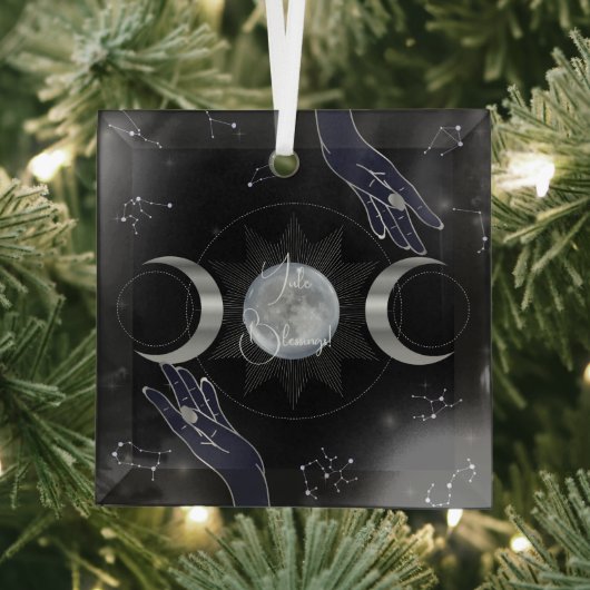 Creëer Uw eigen mystieke zilveren drievoudige Moon Glas Ornament (Insitu)