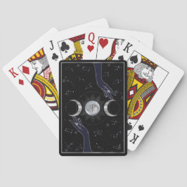 Creëer Uw eigen mystieke zilveren drievoudige Moon Pokerkaarten