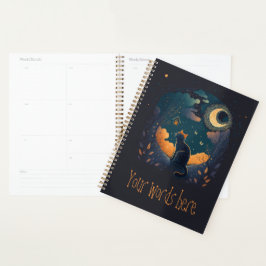 Creëer Uw eigen Mystieke Zwarte Kat & Vogels Planner