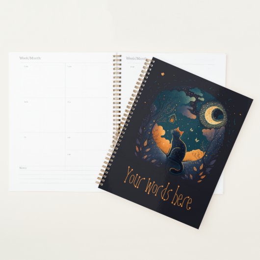 Creëer Uw eigen Mystieke Zwarte Kat & Vogels Planner (Display)