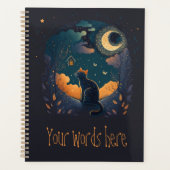 Creëer Uw eigen Mystieke Zwarte Kat & Vogels Planner (Voorkant)