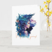 Creëer Uw eigen mythische amfiet nimf Kaart (Gele Bloem)