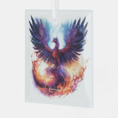 Creëer Uw eigen Mythische Phoenix Firebird Glas Ornament (Voorkant links)