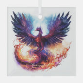 Creëer Uw eigen Mythische Phoenix Firebird Glas Ornament (Voorkant)