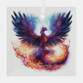 Creëer Uw eigen Mythische Phoenix Firebird Glas Ornament (Achterkant)