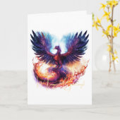 Creëer Uw eigen Mythische Phoenix Firebird Kaart (Gele Bloem)