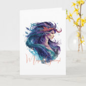 Creëer Uw eigen mythische zeemeermin Kaart (Gele Bloem)