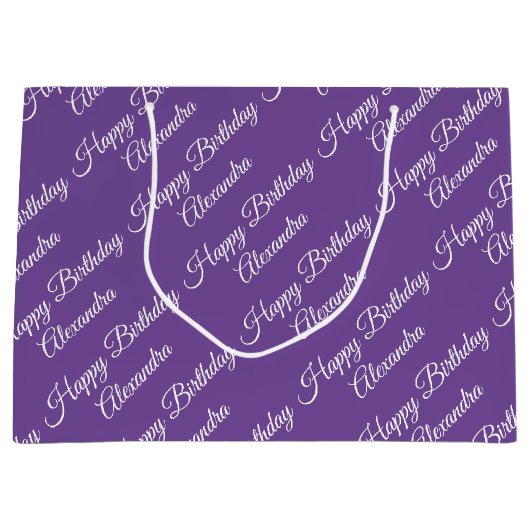 Creëer Uw eigen naam Birthday Girl Large Gift Bag Groot Cadeauzakje (Voorkant)