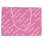 Creëer Uw eigen naam Birthday Girl Large Gift Bag Groot Cadeauzakje (Achterkant)