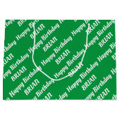 Creëer Uw eigen naam Birthday Large Gift Bag Groot Cadeauzakje (Voorkant)