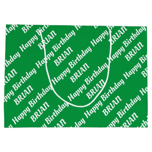 Creëer Uw eigen naam Birthday Large Gift Bag Groot Cadeauzakje (Achterkant)