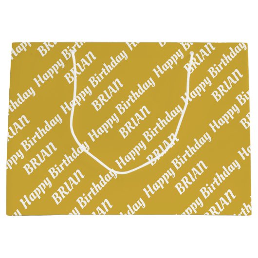 Creëer Uw eigen naam Birthday Large Gift Bag Groot Cadeauzakje (Voorkant)