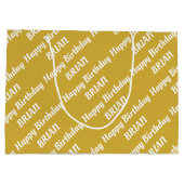 Creëer Uw eigen naam Birthday Large Gift Bag Groot Cadeauzakje (Achterkant)