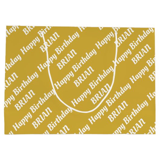 Creëer Uw eigen naam Birthday Large Gift Bag Groot Cadeauzakje (Achterkant)