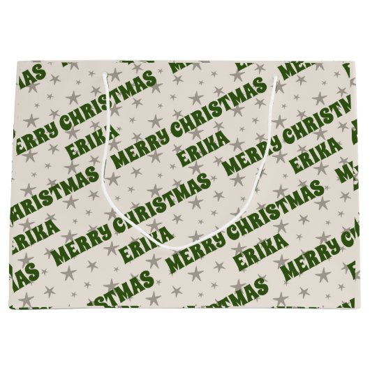 Creëer Uw eigen naam Birthday Large Gift Bag Groot Cadeauzakje (Voorkant)