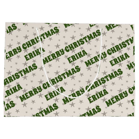 Creëer Uw eigen naam Birthday Large Gift Bag Groot Cadeauzakje (Achterkant)