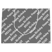 Creëer Uw eigen naam Birthday Large Gift Bag Groot Cadeauzakje (Voorkant)