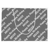 Creëer Uw eigen naam Birthday Large Gift Bag Groot Cadeauzakje (Achterkant)