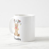 Creëer Uw eigen naam Funny Reindeer Christmas Koffiemok (Voorkant links)