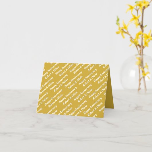 Creëer Uw eigen naam Jubileum Kaart (Gele Bloem)