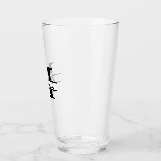 Creëer Uw eigen naam Monogram Beer Glas (Links)
