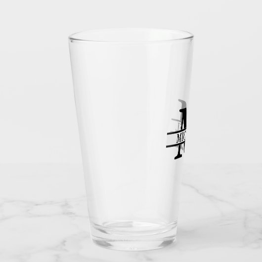 Creëer Uw eigen naam Monogram Beer Glas (Rechts)